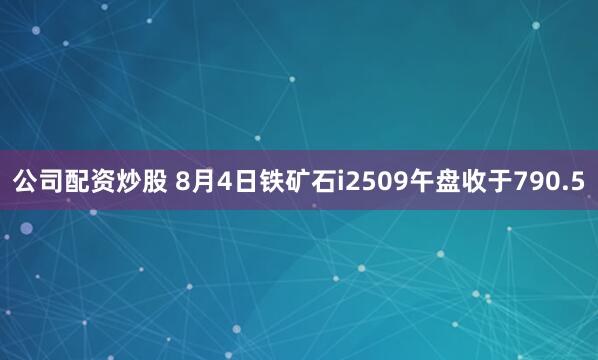 公司配资炒股 8月4日铁矿石i2509午盘收于790.5