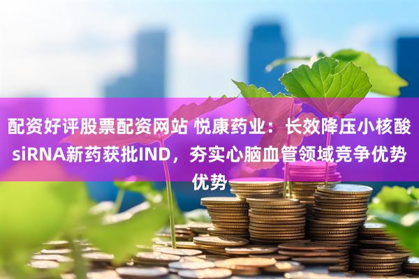 配资好评股票配资网站 悦康药业：长效降压小核酸siRNA新药获批IND，夯实心脑血管领域竞争优势